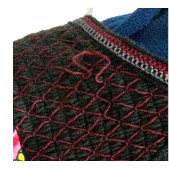 FREE PEOPLE  cottagecore black and floral print A line V neck dress - Picture 6 of 9